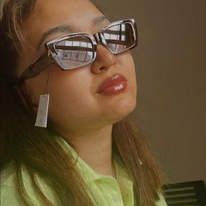 NEW Modern trendy leopard print square sunglasses womens